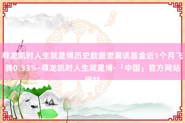 尊龙凯时人生就是博历史数据泄漏该基金近1个月飞腾0.33%-尊龙凯时人生就是博·「中国」官方网站