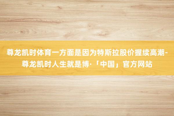 尊龙凯时体育一方面是因为特斯拉股价握续高潮-尊龙凯时人生就是博·「中国」官方网站